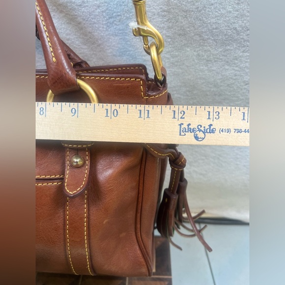 Dooney Bourke Handbag Chestnut Florentine Leather Front Pocket‎ Satchel - Picture 12 of 15